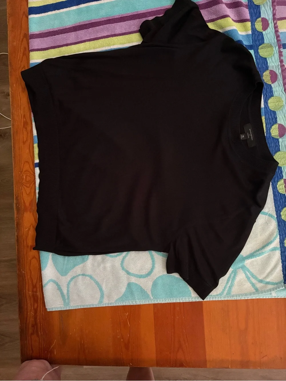 Banana Republic Black Short-Sleeve Crewneck Top